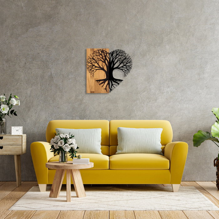 Wallity Love Tree Escultura de Pared en Nogal y Negro
